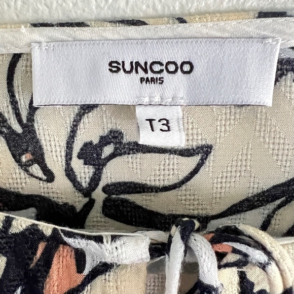 SUNCOO Paris Anthropologie Louise Floral Blouse Popover Top Size T3 Large - Picture 9 of 11